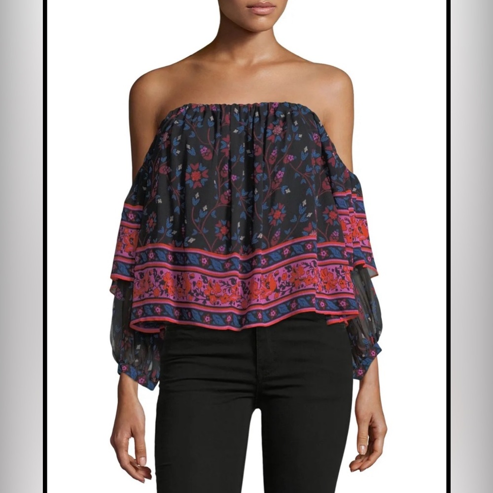 Joie Ennata Long-Sleeve
Printed Silk Blouse XS